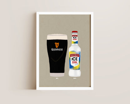 Guinness & Smirnoff Ice Print
