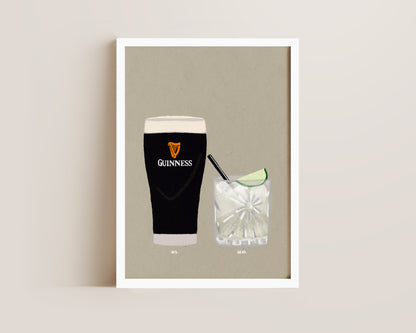 Guinness & Tequila Lime Soda Print