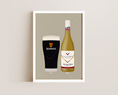Guinness & Villa Maria Sauvignon Print
