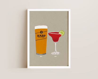 Harp Lager & Strawberry Margarita Print