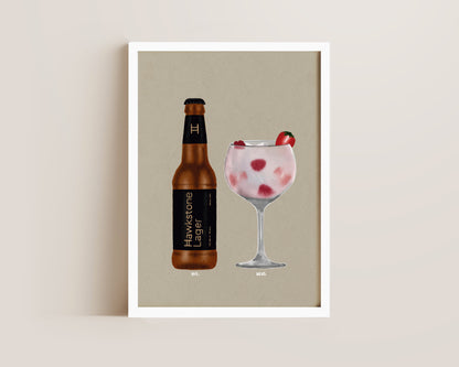 Hawkstone Lager & Pink Gin Print