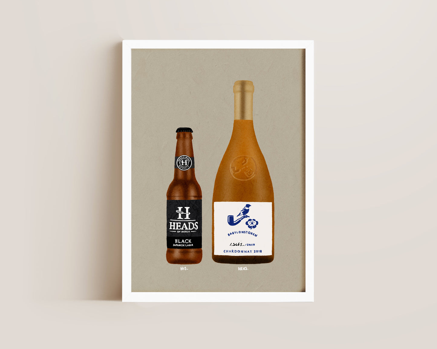Heads Japanese Black Lager & Babylonstoren Chardonnay Print
