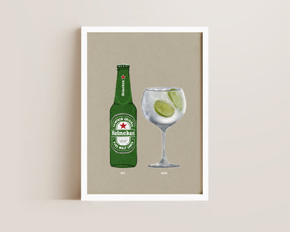 Heineken & Gin & Tonic Print
