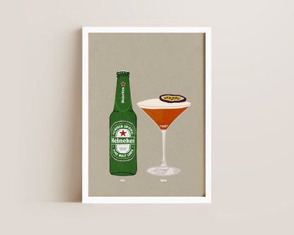 Heineken & Pornstar Martini Print