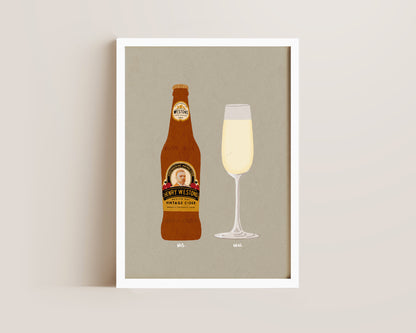 Henry Westons & Prosecco Glass Print