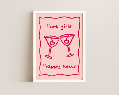 Hot Girls Happy Hour Print