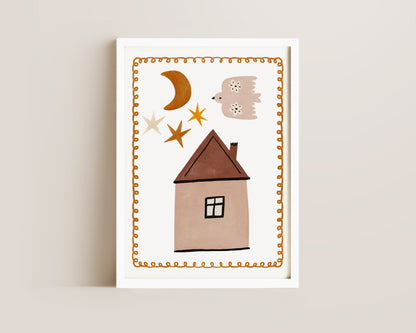 Stars & Moon Print