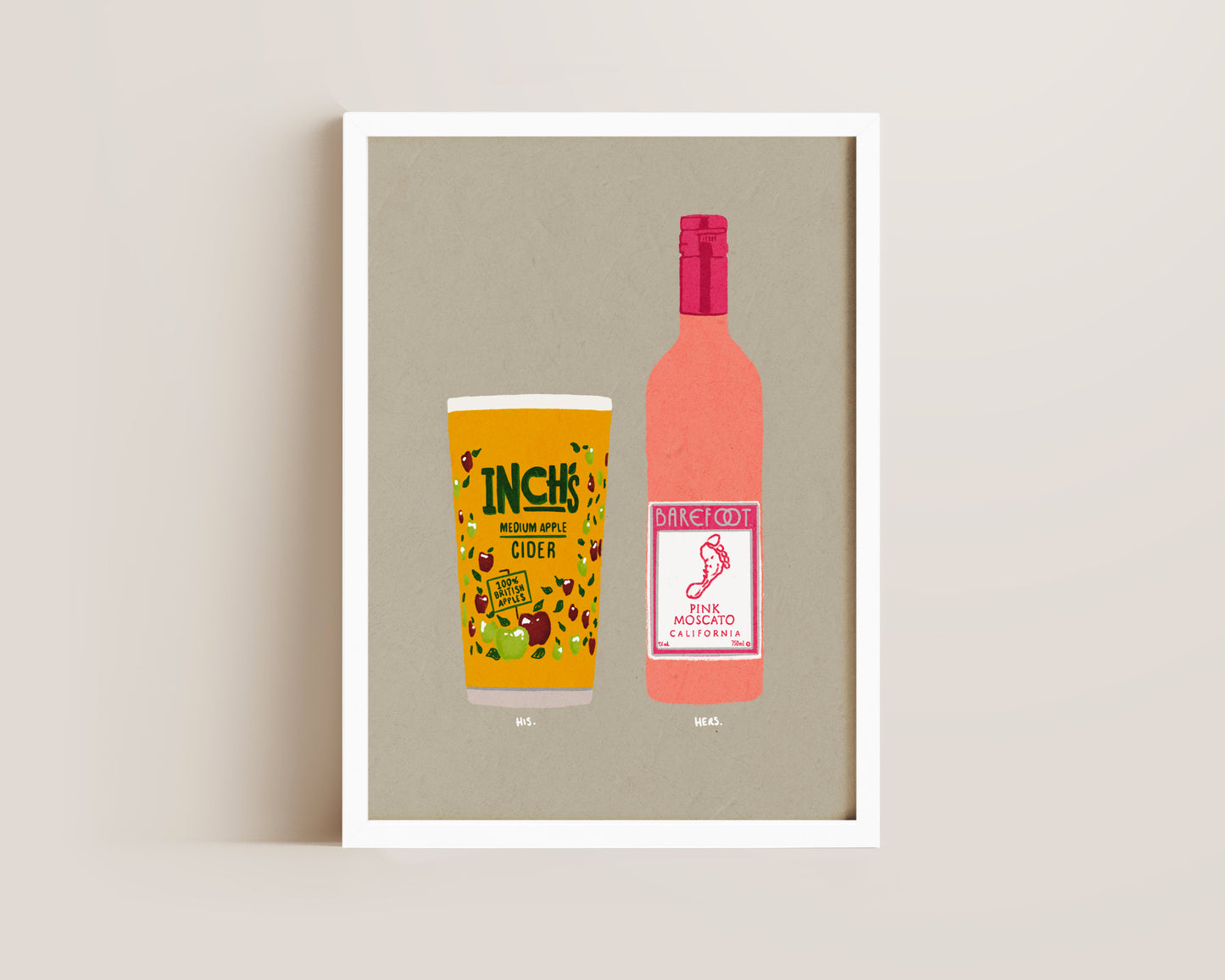 Inch's & Pink Moscato Print