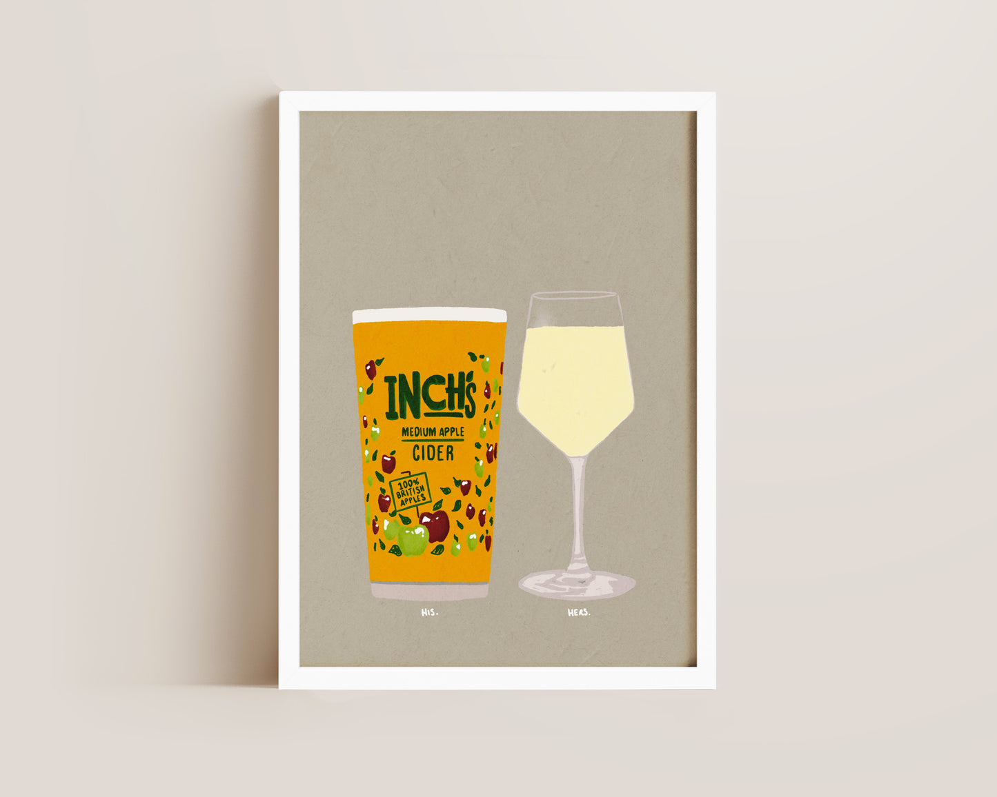 Inch's & White Wine Print