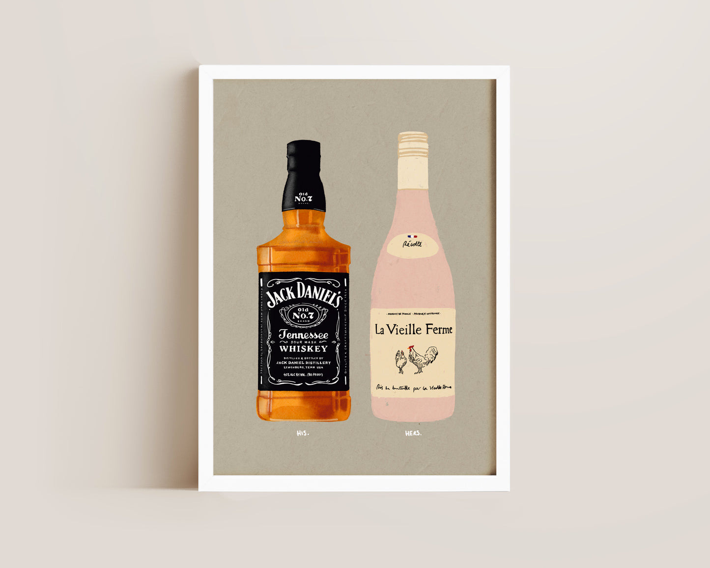 Jack Daniel's & Chicken Wine Print