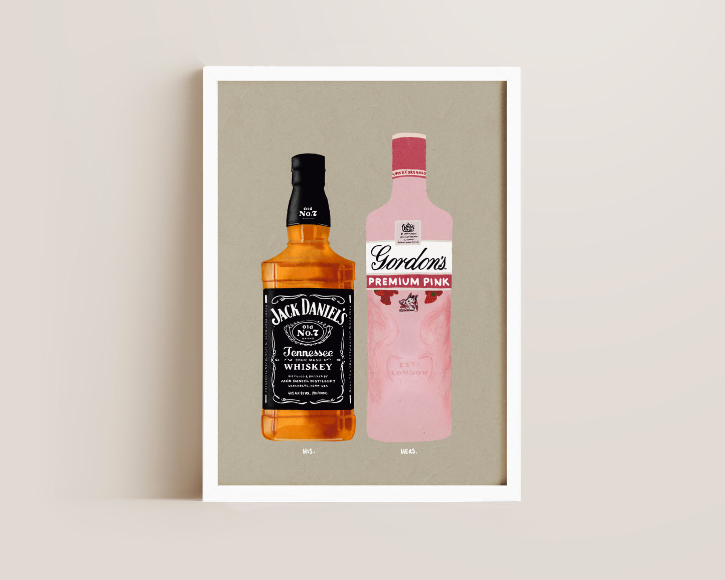 Jack Daniel's & Gordon's Pink Gin Print