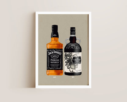 Jack Daniel's & Kraken Print