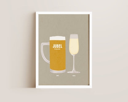 Jubel & Prosecco Glass Print