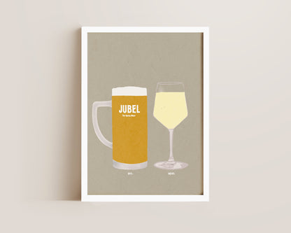 Jubel & White Wine Print