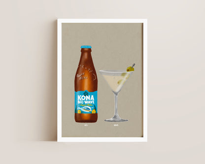 Kona Big Wave & Dirty Martini Print