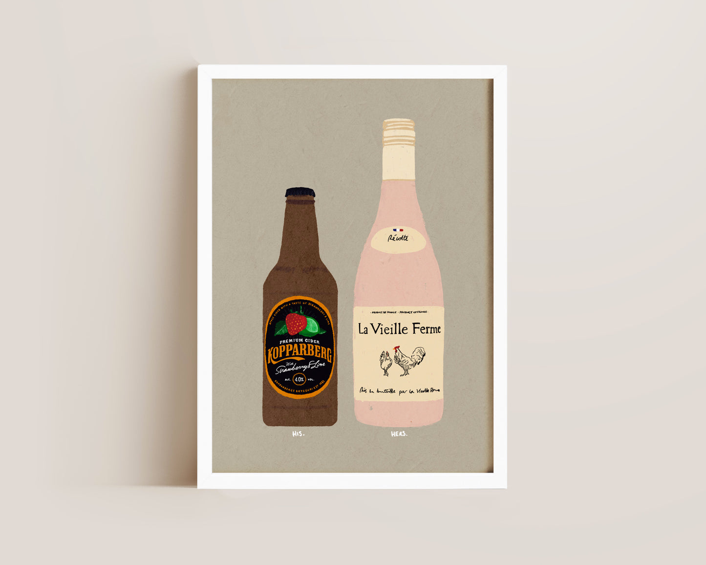 Strawberry Lime Kopparberg & Chicken Wine Print