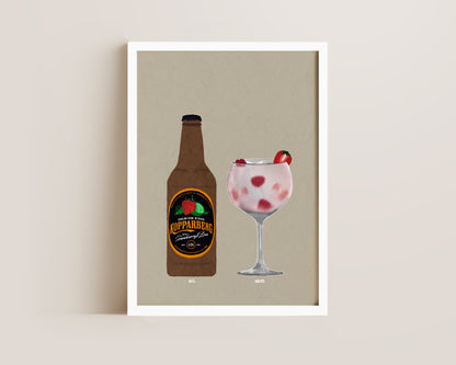 Strawberry Lime Kopparberg & Pink Gin And Tonic Print