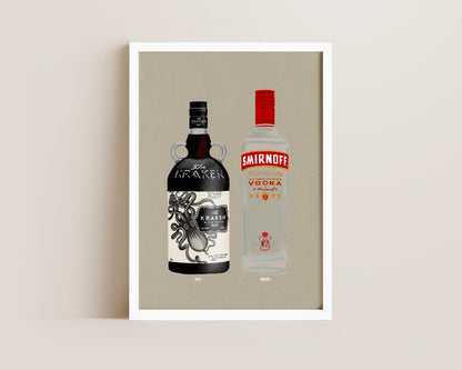 Kraken & Smirnoff Vodka Print