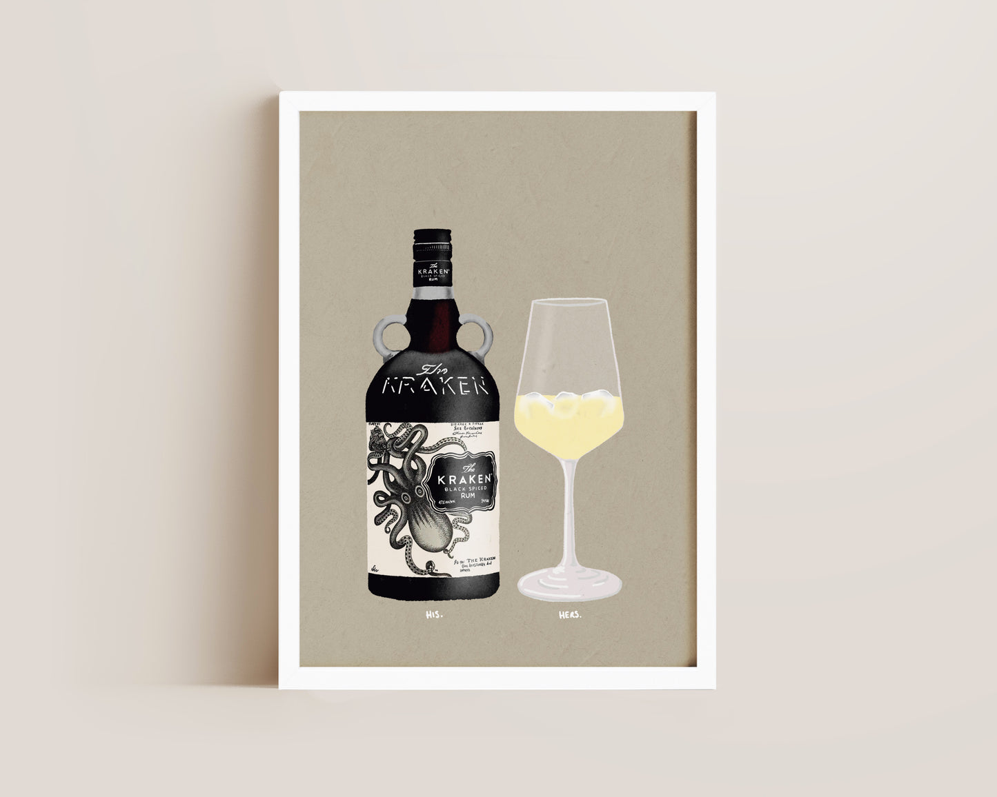 Kraken & White Wine Print