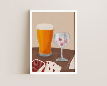 Lager & Pink Gin Date Night Print