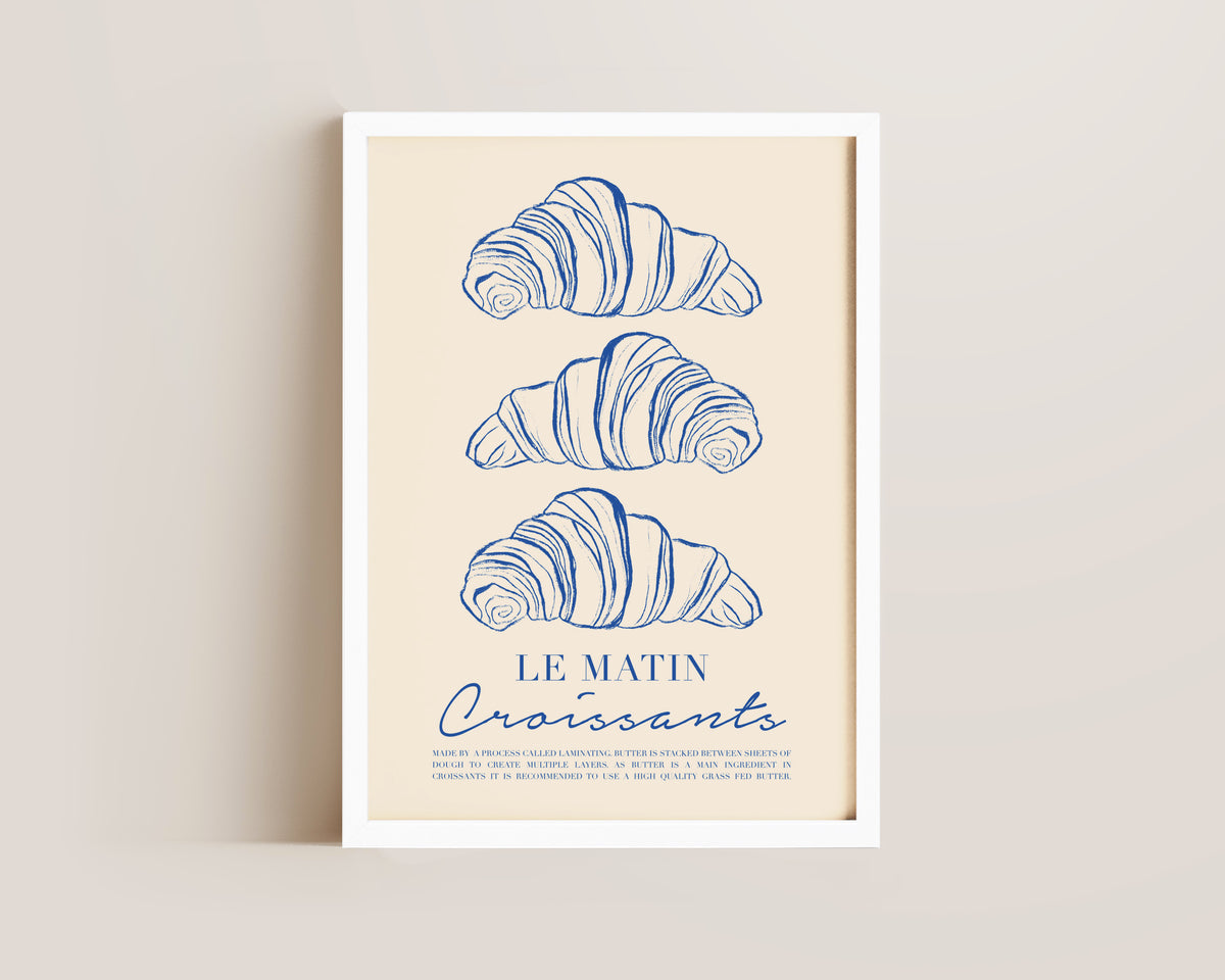 Le Matin Croissant In Blue Print