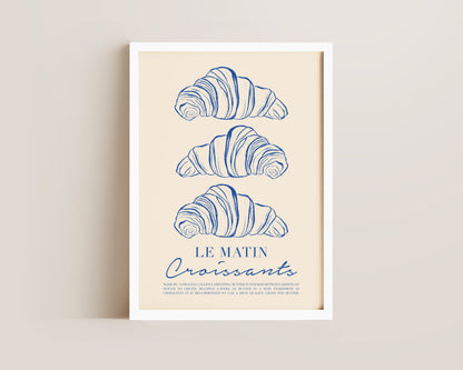 Le Matin Croissant In Blue Print