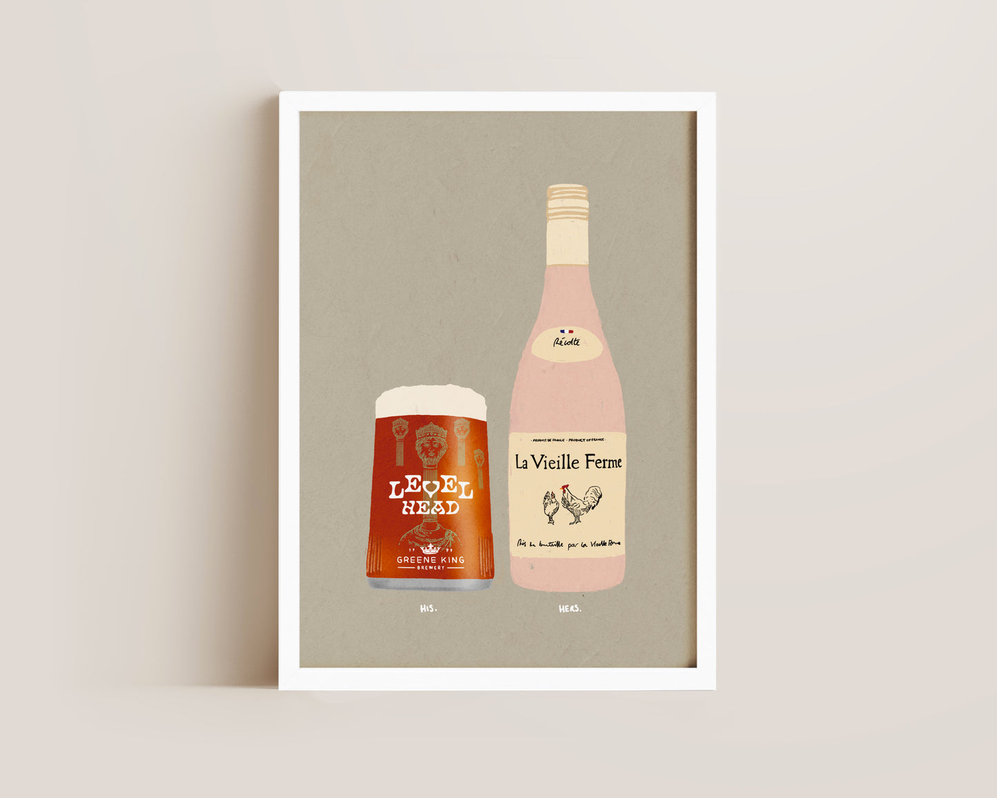 Level Head & Chicken Wine Print