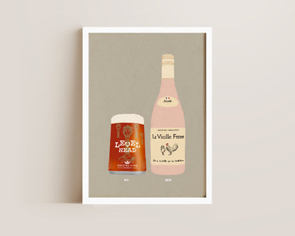Level Head & Chicken Wine Print