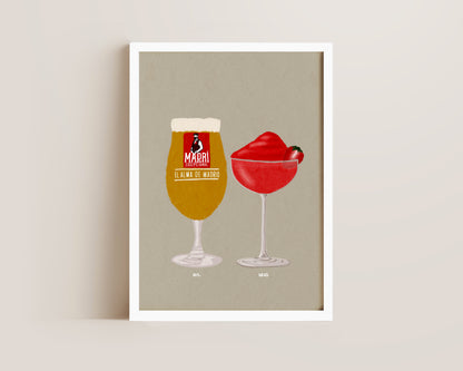 Madri & Frozen Strawberry Daiquiri Print