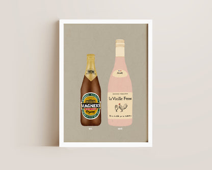 Magners & Chicken Wine Print