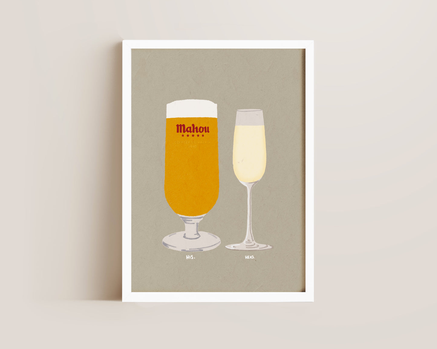 Mahou & Prosecco Glass Print