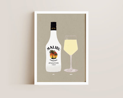 Malibu & White Wine Print