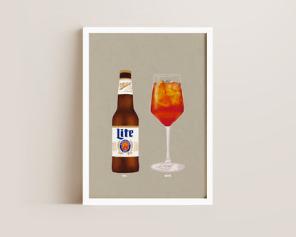 Miller Lite & Aperol Spritz Print