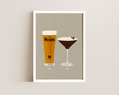 Modelo Pint & Espresso Martini Print