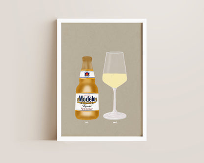 Modelo & White Wine Print