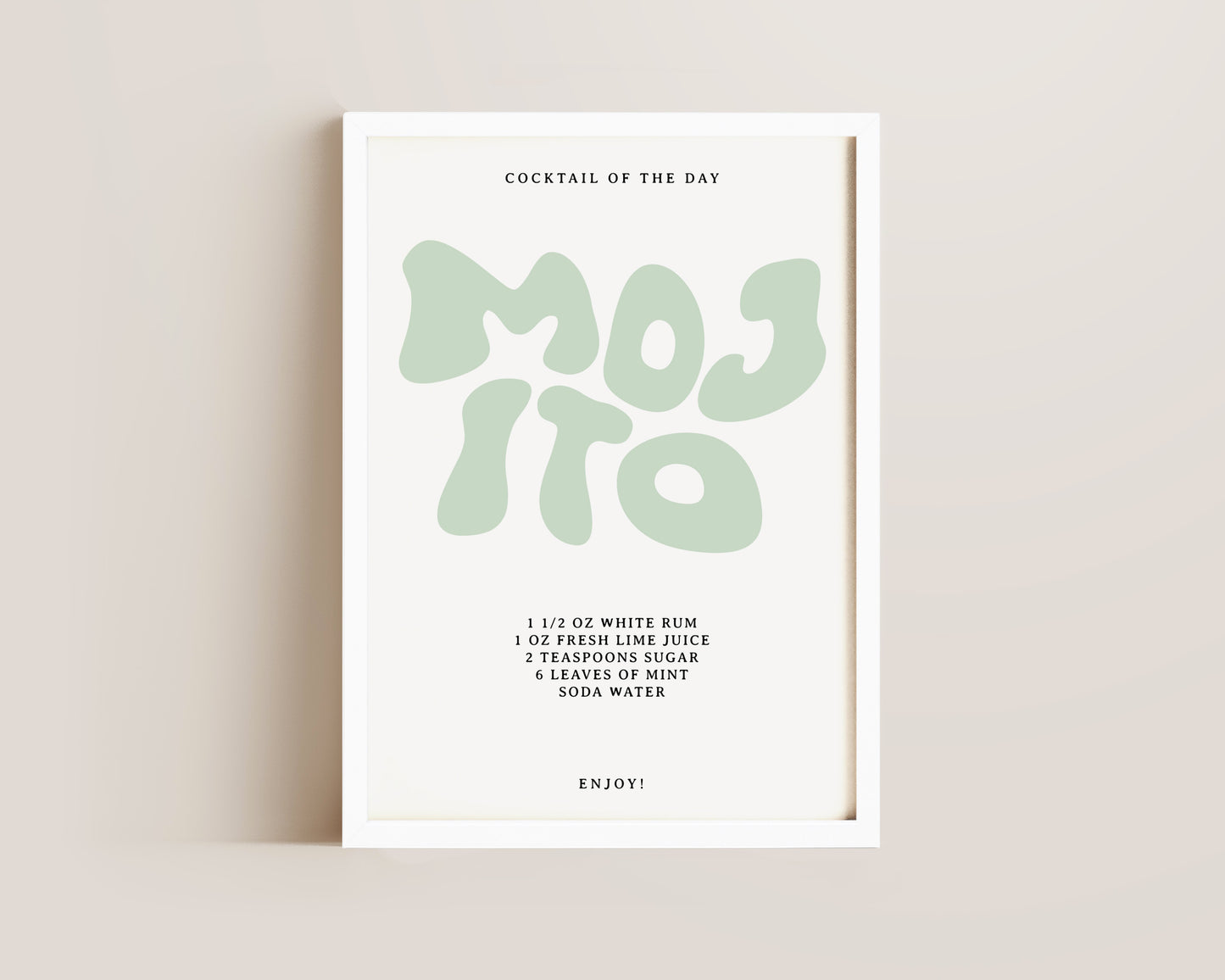 Mojito Recipe Wall Art Print