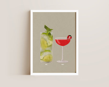 Mojito & Strawberry Daiquiri Print