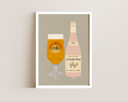 Birra Moretti & Chicken Wine Print