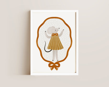 Mouse In Dress Print