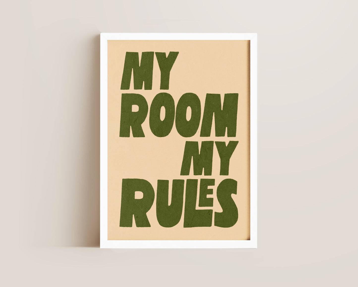 My Room My Rules Green Print