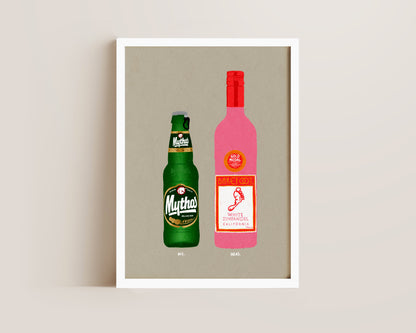Mythos Beer & White Zinfandel Print