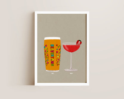 Neck Oil & Strawberry Daiquiri Print