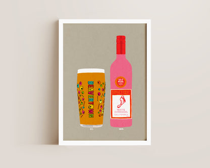 Neck Oil & White Zinfandel Print