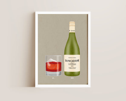 Negroni & Sancerre Print