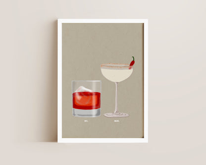 Negroni & Spicy Marg Print