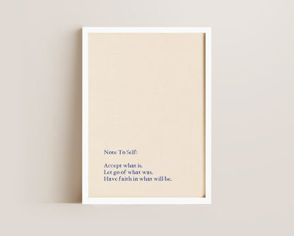 Note To Self Print