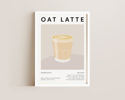 Oat Latte Coffee Recipe Print