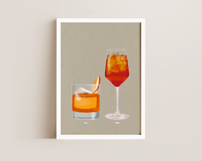 Old Fashioned & Aperol Spritz Print