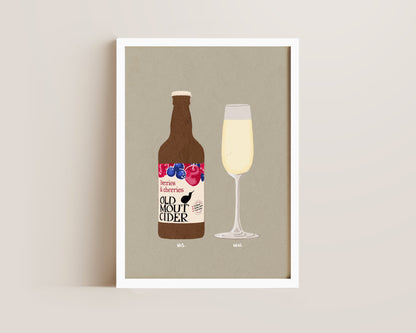 Old Mout Berries & Cherries & Prosecco Glass Print