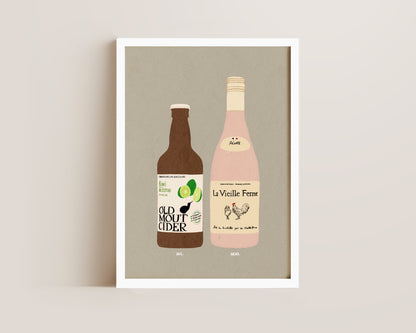 Old Mout Kiwi & Lime & Chicken Wine Print